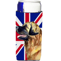 Leonberger with English Union Jack British Flag Ultra Beverage Insulators for slim cans LH9500MUK
