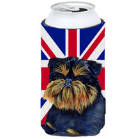Brussels Griffon with English Union Jack British Flag Tall Boy Beverage Insulator Hugger LH9505TBC