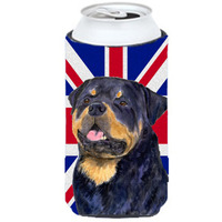 Rottweiler with English Union Jack British Flag Tall Boy Beverage Insulator Hugger SS4966TBC