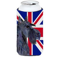 Scottish Terrier with English Union Jack British Flag Tall Boy Beverage Insulator Hugger SS4971TBC