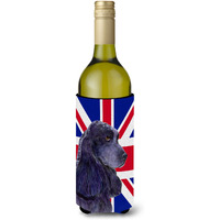 Cocker Spaniel with English Union Jack British Flag Wine Bottle Beverage Insulator Hugger SS4913LITERK