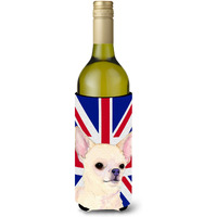 Chihuahua with English Union Jack British Flag Wine Bottle Beverage Insulator Hugger SS4914LITERK