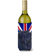 Chow Chow with English Union Jack British Flag Wine Bottle Beverage Insulator Hugger SS4943LITERK