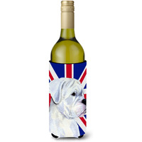 Boxer with English Union Jack British Flag Wine Bottle Beverage Insulator Hugger SS4951LITERK