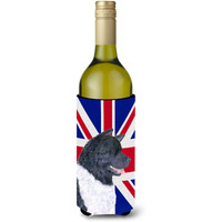 Akita with English Union Jack British Flag Wine Bottle Beverage Insulator Hugger SS4963LITERK