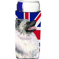 Keeshond with English Union Jack British Flag Ultra Beverage Insulators for slim cans SS4930MUK