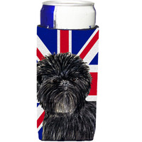 Affenpinscher with English Union Jack British Flag Ultra Beverage Insulators for slim cans SS4953MUK