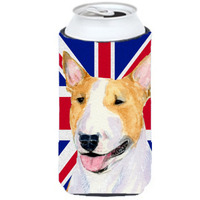 Bull Terrier with English Union Jack British Flag Tall Boy Beverage Insulator Hugger SS4938TBC