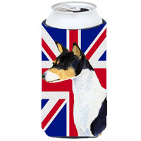 Basenji with English Union Jack British Flag Tall Boy Beverage Insulator Hugger SS4956TBC