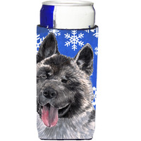 Akita Winter Snowflakes Holiday Ultra Beverage Insulators for slim cans SC9481MUK