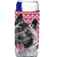 Akita Hearts Love and Valentine's Day Ultra Beverage Insulators for slim cans SC9484MUK