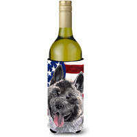 Akita USA Patriotic American Flag Wine Bottle Beverage Insulator Hugger SC9487LITERK