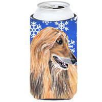 Afghan Hound Winter Snowflakes Holiday Tall Boy Beverage Insulator Hugger SC9499TBC