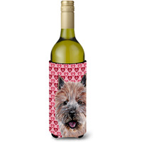 Norwich Terrier Hearts and Love Wine Bottle Beverage Insulator Hugger SC9710LITERK