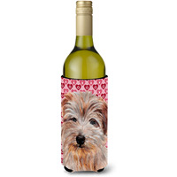 Norfolk Terrier Hearts and Love Wine Bottle Beverage Insulator Hugger SC9712LITERK
