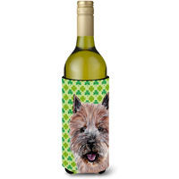 Norwich Terrier Lucky Shamrock St. Patrick's Day Wine Bottle Beverage Insulator Hugger SC9734LITERK
