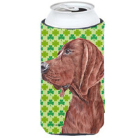 Redbone Coonhound Lucky Shamrock St. Patrick's Day Tall Boy Beverage Insulator Hugger SC9731TBC