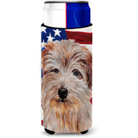 Norfolk Terrier with American Flag USA Ultra Beverage Insulators for slim cans SC9640MUK