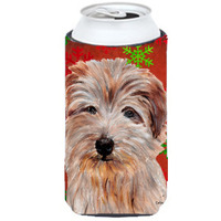 Norfolk Terrier Red Snowflakes Holiday Tall Boy Beverage Insulator Hugger SC9760TBC
