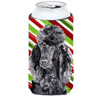 Black Standard Poodle Candy Cane Christmas Tall Boy Beverage Insulator Hugger SC9794TBC