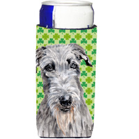 Scottish Deerhound Lucky Shamrock St. Patrick's Day Ultra Beverage Insulators for slim cans SC9730MUK