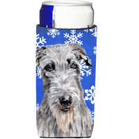 Scottish Deerhound Winter Snowflakes Ultra Beverage Insulators for slim cans SC9778MUK