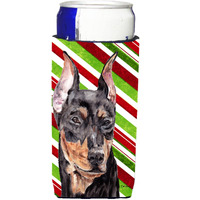 German Pinscher Candy Cane Christmas Ultra Beverage Insulators for slim cans SC9812MUK
