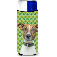 St. Patrick's Day Shamrock Jack Russell Terrier Ultra Beverage Insulators for slim cans KJ1197MUK