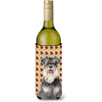 Fall Leaves Schnauzer Wine Bottle Beverage Insulator Hugger KJ1206LITERK