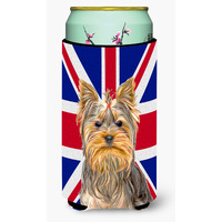 Yorkie / Yorkshire Terrier with English Union Jack British Flag Tall Boy Beverage Insulator Hugger KJ1163TBC