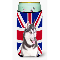 Alaskan Malamute with English Union Jack British Flag Tall Boy Beverage Insulator Hugger KJ1161TBC