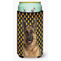 Candy Corn Halloween German Shepherd Tall Boy Beverage Insulator Hugger KJ1215TBC
