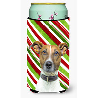 Candy Cane Holiday Christmas Jack Russell Terrier Tall Boy Beverage Insulator Hugger KJ1169TBC
