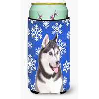 Winter Snowflakes Holiday Alaskan Malamute Tall Boy Beverage Insulator Hugger KJ1175TBC