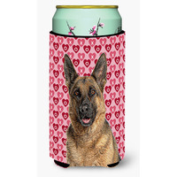 Hearts Love and Valentine's Day German Shepherd Tall Boy Beverage Insulator Hugger KJ1194TBC