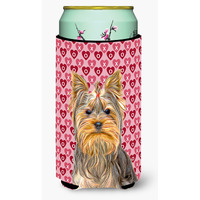Hearts Love and Valentines Day Yorkie / Yorkshire Terrier Tall Boy Beverage Insulator Hugger KJ1191TBC