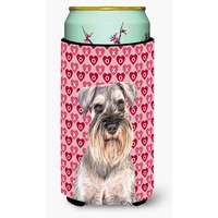 Hearts Love and Valentine's Day Schnauzer Tall Boy Beverage Insulator Hugger KJ1193TBC