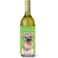 St. Patrick's Day Shamrock Schnauzer Wine Bottle Beverage Insulator Hugger KJ1200LITERK