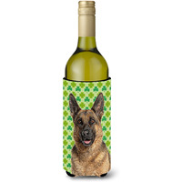St. Patrick's Day Shamrock German Shepherd Wine Bottle Beverage Insulator Hugger KJ1201LITERK