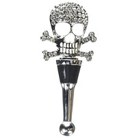 LS Arts BS-489 Bottle Stopper - Skull with Stones