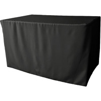 LA Linen Polyester Poplin Fitted tablecloth 48"L x 30"W x 30"H, Black