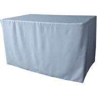 LA Linen Polyester Poplin Fitted tablecloth 48"L x 30"W x 30"H, Light Blue