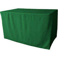 LA Linen Polyester Poplin Fitted tablecloth 48"L x 30"W x 30"H, Emerald Green