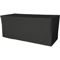 LA Linen Polyester Poplin Fitted tablecloth 96"L x 30"W x 30"H, Black
