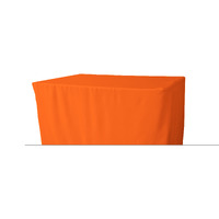 LA Linen Polyester Poplin Fitted tablecloth 48"L x 30"W x 30"H, Orange
