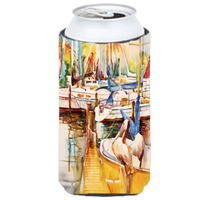 Sailboats and Pelicans Tall Boy Beverage Insulator Hugger JMK1160TBC