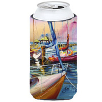 Purple Sailboats Tall Boy Beverage Insulator Hugger JMK1165TBC