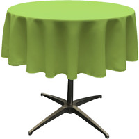 LA Linen Polyester Poplin Tablecloth 51-Inches Round, Lime