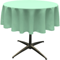 LA Linen Polyester Poplin Tablecloth 51-Inches Round, Mint
