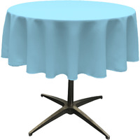 LA Linen Polyester Poplin Tablecloth 51-Inches Round, Light Turquoise